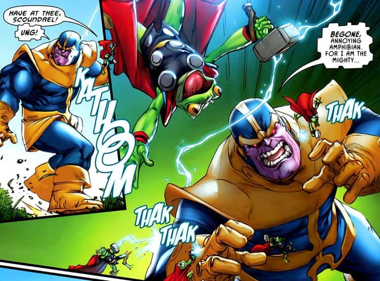 Throg The Thunder Frog Trapped Thanos In Another Dimension With The Help Of The Pet Avengers