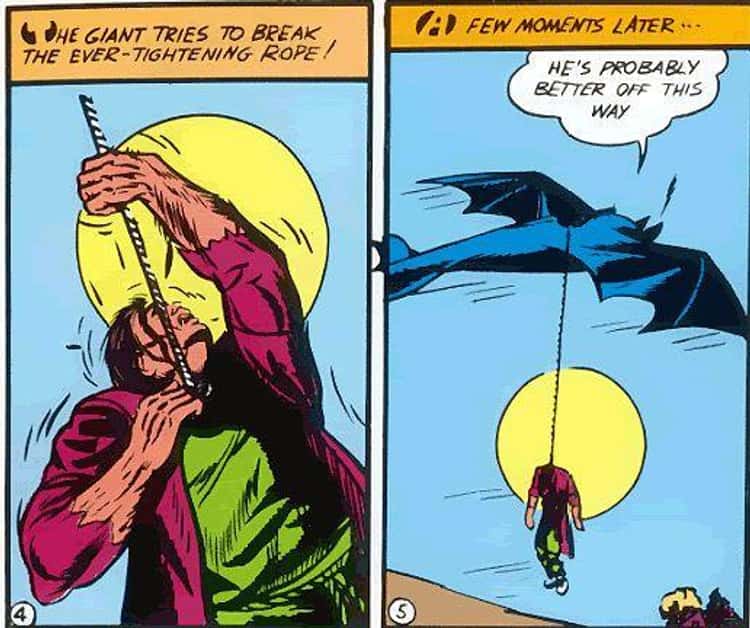 Batman Swings a Murdered Corpse from His Batjet Like a Pinata