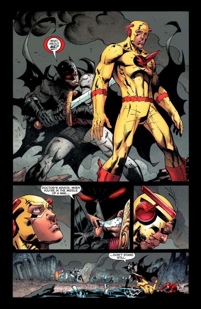 Batman Takes Out The Reverse Flash In The Middle Of A Huge Clash Between The Atlanteans And The Amazons